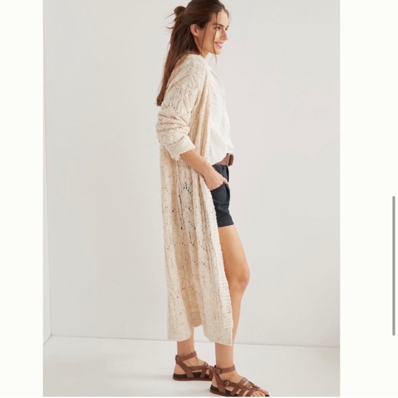 Anthropologie PILCRO Pointelle Duster Cardigan Size S - Picture 3 of 14